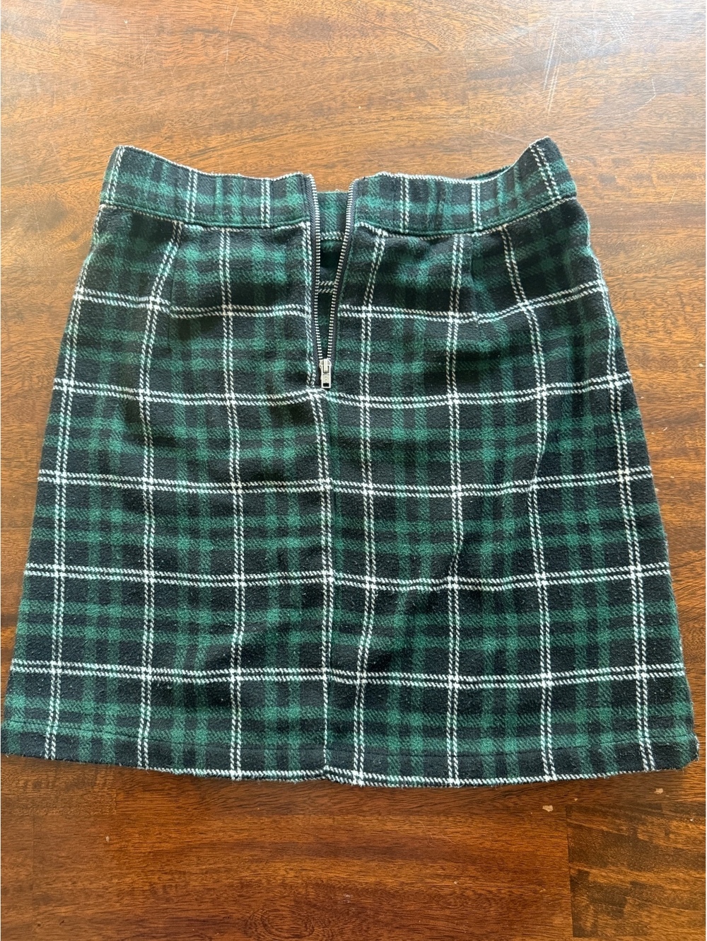 No Boundaries XS Green and Black Plaid Mini Skirt
